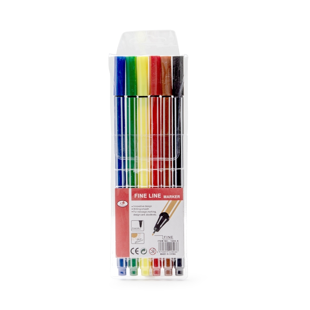Kit Canetinhas Traço Fino 6 cores P$1688-6