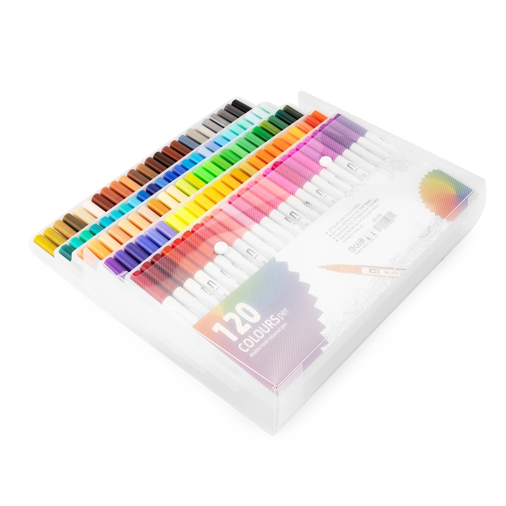 Kit Canetinhas Ponta Dupla Com 120 Cores 08332-120