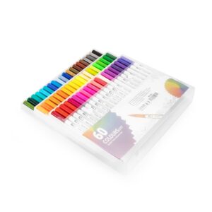 Kit Canetinhas Ponta Dupla Com 60 Cores 08332-60